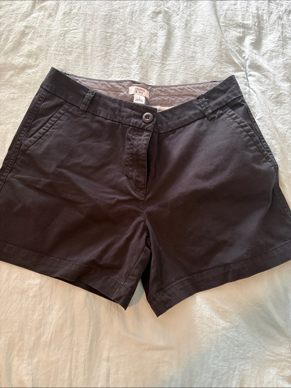 crown & ivy Black Chino Bermuda Shorts